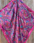 35X35" Pink Hippie Paisley Wild Rag / Scarf WR904