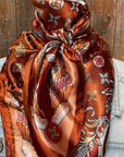 35X35" Orange Multi-Floral Wild Rag / Scarf WR913
