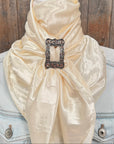 35X35" Solid Cream Wild Rag / Scarf WRS11 - Buckle Wild Rag Slides - Assorted