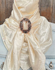 35X35" Solid Cream Wild Rag / Scarf WRS11 - Buckle Wild Rag Slides - Assorted