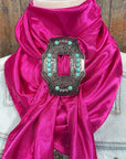 35X35" Solid Fuchsia Wild Rag / Scarf WRS12 - Buckle Wild Rag Slides - Assorted