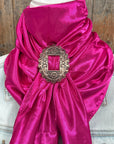 35X35" Solid Fuchsia Wild Rag / Scarf WRS12 - Buckle Wild Rag Slides - Assorted