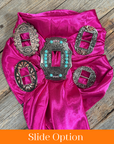 35X35" Solid Fuchsia Wild Rag / Scarf WRS12 - Buckle Wild Rag Slides - Assorted