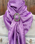 35X35" Solid Lavender Wild Rag / Scarf WRS13 - Buckle Wild Rag Slides - Assorted