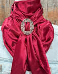 35X35" Solid Burgundy Wild Rag / Scarf WRS14 - Buckle Wild Rag Slides - Assorted