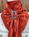 35X35" Solid Rust Wild Rag / Scarf WRS16 - Buckle Wild Rag Slides - Assorted