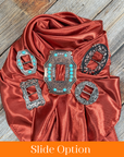35X35" Solid Rust Wild Rag / Scarf WRS16 - Buckle Wild Rag Slides - Assorted