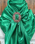 35X35" Solid Green Wild Rag / Scarf WRS18 - Buckle Wild Rag Slides - Assorted