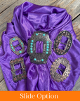 35X35" Solid Purple Wild Rag / Scarf WRS1 - Buckle Wild Rag Slides - Assorted