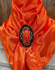 35X35" Solid Orange Wild Rag / Scarf WRS20 - Buckle Wild Rag Slides - Assorted