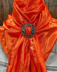 35X35" Solid Orange Wild Rag / Scarf WRS20 - Buckle Wild Rag Slides - Assorted