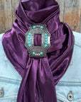 35X35" Solid Plum Wild Rag / Scarf WRS21 - Buckle Wild Rag Slides - Assorted