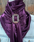 35X35" Solid Plum Wild Rag / Scarf WRS21 - Buckle Wild Rag Slides - Assorted