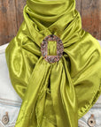 35X35" Solid Light Green Wild Rag / Scarf WRS22 - Buckle Wild Rag Slides - Assorted