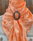 35X35" Solid Peach Wild Rag / Scarf WRS24 - Buckle Wild Rag Slides - Assorted
