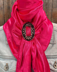 35X35" Solid Hot Pink Wild Rag / Scarf WRS25 - Buckle Wild Rag Slides - Assorted