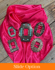 35X35" Solid Hot Pink Wild Rag / Scarf WRS25 - Buckle Wild Rag Slides - Assorted