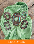 35X35" Solid Lime Wild Rag / Scarf WRS26 - Buckle Wild Rag Slides - Assorted