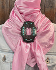 35X35" Solid Pink Wild Rag / Scarf WRS27 - Buckle Wild Rag Slides - Assorted