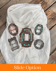35X35" Solid White Wild Rag / Scarf WRS3 - Buckle Wild Rag Slides - Assorted