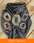 35X35" Solid Black Wild Rag / Scarf WRS4 - Buckle Wild Rag Slides - Assorted
