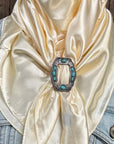 35X35" Solid Cream Wild Rag / Scarf WRS11 - Buckle Wild Rag Slides - Assorted