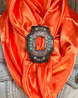 35X35" Solid Orange Wild Rag / Scarf WRS20 - Buckle Wild Rag Slides - Assorted