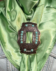 35X35" Solid Lime Wild Rag / Scarf WRS26 - Buckle Wild Rag Slides - Assorted