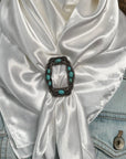 35X35" Solid White Wild Rag / Scarf WRS3 - Buckle Wild Rag Slides - Assorted