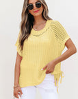 Celine Tied Short Sleeve Sweater
