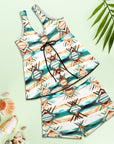 Baha Ranch Diamond Aztec Tankini Boy Shorts Swim Set