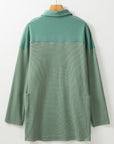 Arianna Waffle Half Button Top.