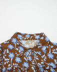 Floral Ruffle Shirt Collar Buttoned Long Sleeve Dress
