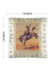 Baha Ranch Vintage Rodeo Stamp Throw Pillow Made in America