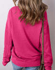 Ainsley Crisscross Stitching Loose Sweatshirt