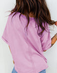 Mineral Wash Drop Shoulder Raw Edge Tee