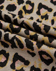 Leopard Contrast Edge Pullover and Shorts Set