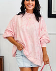 Camo Mock Neck Baggy Sweatshirt