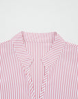 Plus Size Pinstripe Ruffle Hem Midi Dress