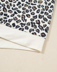 Plus Size Leopard Pullover and Shorts Set