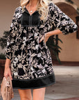Zaria Print Loose Mini Dress