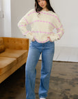 Navy Valentine Ribbed Knit Sweater