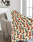 Got My Boots Western Micro Fleece Throw Blanket 60" x 80" Made in America