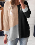 Colorblock Knit V-Neck Sweater