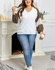Julietta Patchwork Balloon Sleeve PLUS Blouse