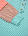 Aria Knit Colorblock Henley Top