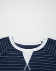 Plus Size Stripe Contrast Trim Ribbed T-Shirt