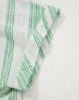 Stripe Half Buttoned Short Sleeve Blouse