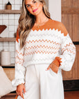 Daphne Zigzag Knitted Pullover Sweater