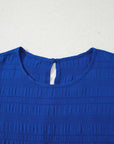 Claire Textured Flutter Sleeve Ruffled Mini Dress